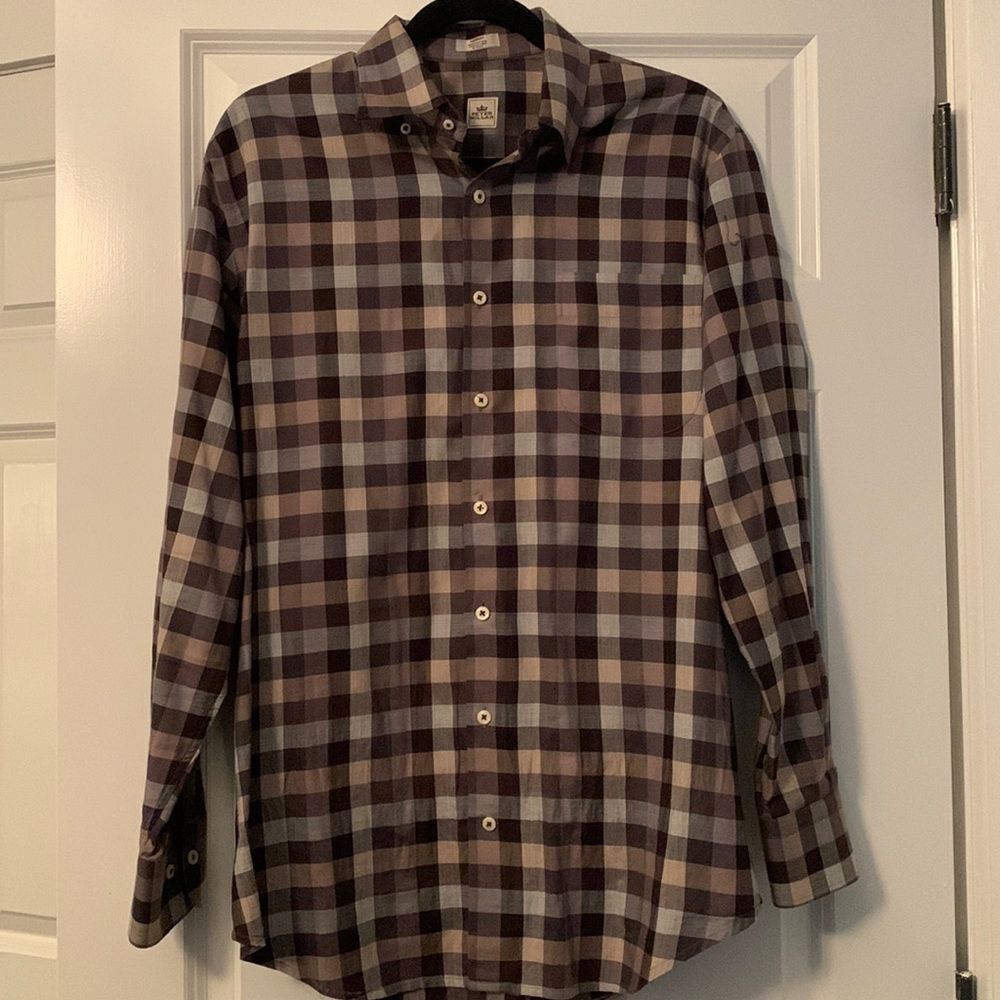Peter Millar Mens Plaid Button Down Shirt size Medium